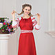 Dress linen Russian folk viburnum red. Folk dresses. ivankaclub (ivankaclub). My Livemaster. Фото №4