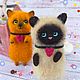Мартовский котик. Войлочная игрушка. Татьяна (Neffelttoys). Интернет-магазин Ярмарка Мастеров.  Фото №2
