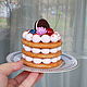 Пироженка. Открытый торт (мини). Муляж. Муляжи блюд. my_lepka. Интернет-магазин Ярмарка Мастеров.  Фото №2