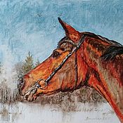 картина маслом Парочка (лошади, живопись на холсте)