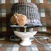 lampshade with satin flowers 