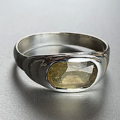 Украшения handmade. Livemaster - original item Men`s Ring with Yellow Sapphire 2,69ct Vedic Silver Ring. Handmade.