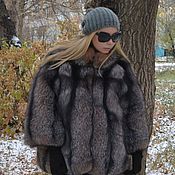 Одежда handmade. Livemaster - original item coat. Jacket fur black Fox.( Color crystal). Handmade.
