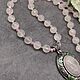 natural rose quartz necklace with pendant. Necklace. naturalkavni. My Livemaster. Фото №5