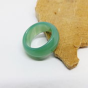 Украшения handmade. Livemaster - original item Green agate ring, chalcedony 18.5 R-R. Handmade.