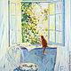 Oil painting on canvas. Throwing open the window in spring, Pictures, Moscow,  Фото №1