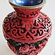 Vintage vase red Chinese carved lacquer. Vintage interior. Czechvintage (Czechvintage). My Livemaster. Фото №5