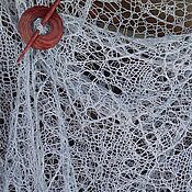 Аксессуары handmade. Livemaster - original item Shawl White night openwork knitted linen bactus linen. Handmade.