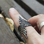 Кольца: кольцо летучая мышь, серебро