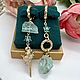Асимметричные серьги с ракушкой. Серьги классические. Elena Moonlight Jewelry. Интернет-магазин Ярмарка Мастеров.  Фото №2