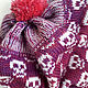 Winter hat with pumpon and skulls for girls, Caps, Petrozavodsk,  Фото №1