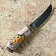 Нож "Уйгур" х12мф рог лося "Цветы". Ножи. НОЖЕЯР. Ярмарка Мастеров.  Фото №4