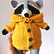 Soft knitted Raccoon toy, Stuffed Toys, Rybinsk,  Фото №1