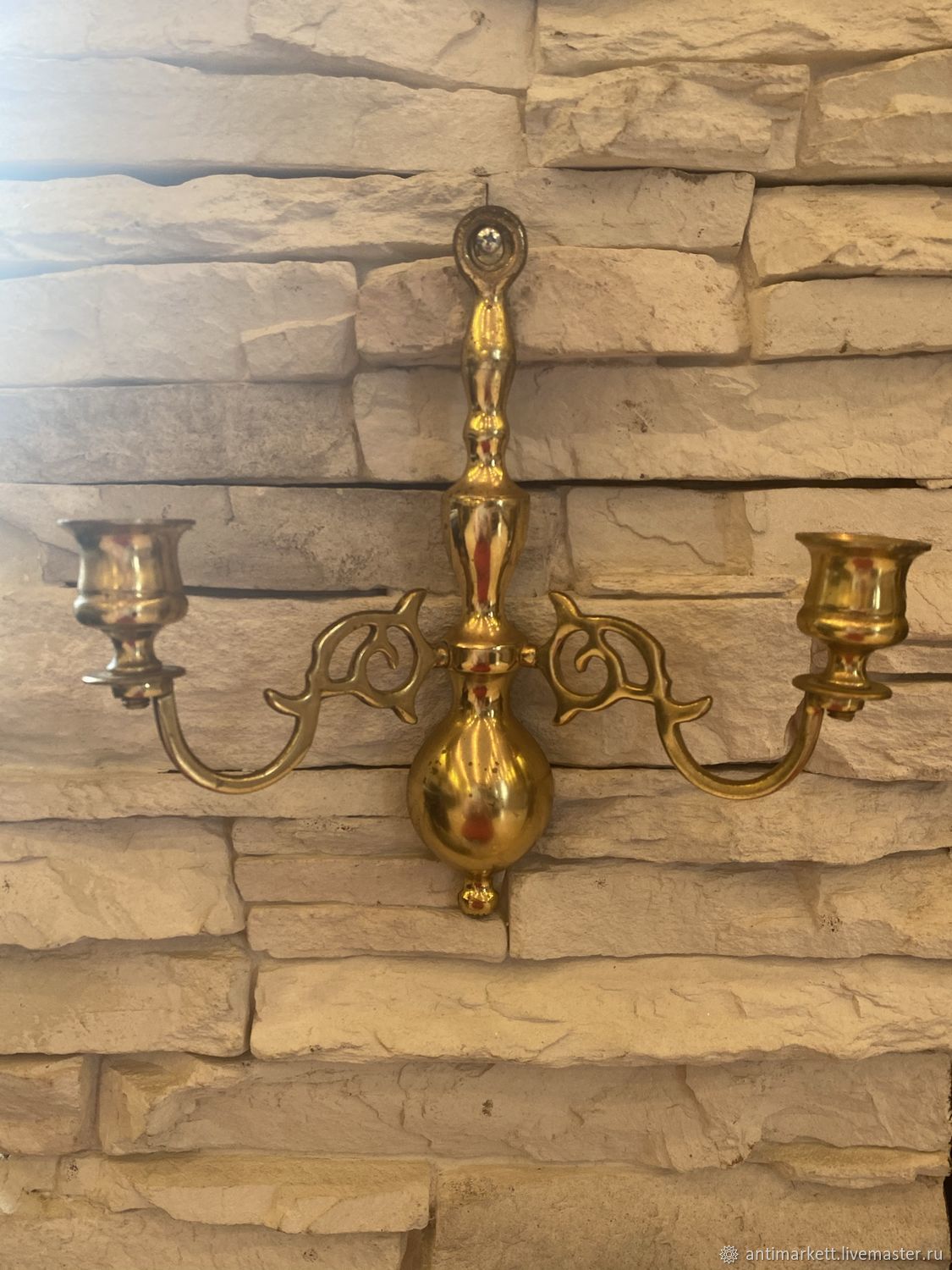 Винтаж: Старинный настенный подсвечник/бра. Латунь. Европа в интернет ...