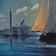 Painting Gondolier on the sea at night, Venice at night, hardboard, oil 40h50. Pictures. Valeria. Online shopping on My Livemaster.  Фото №2