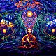 Shambhala fluorescent meditative sacred canvas. Ritual attributes. Fractalika. Online shopping on My Livemaster.  Фото №2