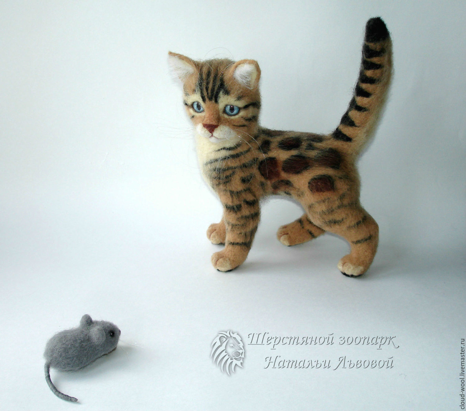 Котёнок Бенгал / валяная игрушка из шерсти / бенгальский кот, котик ...
