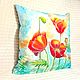 Decorative batik pillow 'Maki'. Pillow. Batic.  Author's throw pillows. My Livemaster. Фото №4