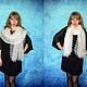 White scarf, Lace Russian shawl, Bridal cape, Hand knit warm wrap №445. Wraps. Oksana (superplatok). My Livemaster. Фото №4