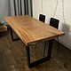 Обеденный стол из слэба дуба. Столы. Akutrau Woodworking. Интернет-магазин Ярмарка Мастеров.  Фото №2