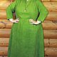 Платье большого размера, тёплое, длинное "Зелёный флис", Платья, Воронеж,  Фото №1