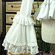 Victorian  White Lace Ruffle Blouse with Cape. Blouses. lacegarden. My Livemaster. Фото №5
