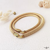 Украшения handmade. Livemaster - original item Golden snakes - a set of jewelry made of Japanese beads. Handmade.