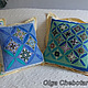 Комплект декоративных лоскутных подушек Майолика. Подушки. Olga (hobby-patch). Интернет-магазин Ярмарка Мастеров.  Фото №2