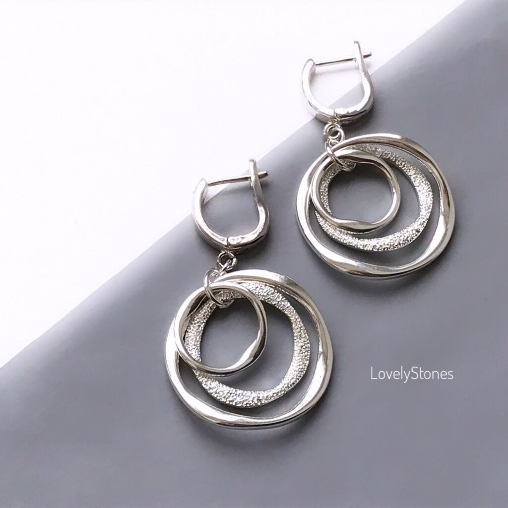 Earrings water Circles smaller-round stylish earrings for every day, Earrings, Yaroslavl,  Фото №1