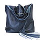 Заказать Сумка Мешок кожаная с аппликацией Пакет Авоська Шоппер Баул. Bags by Katerina Klestova (kklestova). Ярмарка Мастеров. . Сумка-шоппер Фото №3