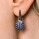 Серьги с сапфиром из серебра. Серьги классические. Silveralbina. Интернет-магазин Ярмарка Мастеров.  Фото №2