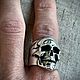Серебряное кольцо «Skull». Кольца. BONES & SOUL (BaevSergey). Ярмарка Мастеров.  Фото №5