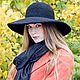Order Wide-brimmed hat with a tight brim. black. Exclusive HATS. LANA ANISIMOVA.. Livemaster. . Hats1 Фото №3