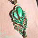 Order Bright decoration large green necklace(pendant) Heart chrysoprase, beads. ssowl. Livemaster. . Necklace Фото №3