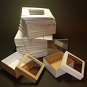 Материалы для творчества handmade. Livemaster - original item Box with window of the PREFORM (price per pack of 50 pieces), white top. Handmade.