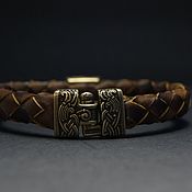 Украшения handmade. Livemaster - original item Leather bracelet-Myths of the North. Handmade.