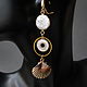 Order Gold-plated earrings with mother of pearl and pearls. color of magic. Livemaster. . Earrings Фото №3