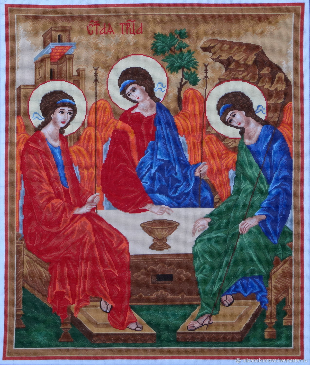 Основа для вышивки схема для вышивания икона Святая Троица