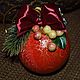 Рождественский шар "Красный". Елочный новогодний шар, Елочные игрушки, Ялта,  Фото №1