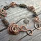 Bracelet Rose Wire Copper Wire Wrap Boho Brown, Bead bracelet, Pushkin,  Фото №1