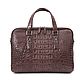 Сумка для документов из кожи крокодила IMA0702VK1. Сумка-планшет. CrocShop товары из экзотической кожи. Интернет-магазин Ярмарка Мастеров.  Фото №2