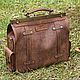 "Брокер" - портфель кожаный, коричневый, ручной работы. Портфель. Кожаные изделия LeatherVM. Интернет-магазин Ярмарка Мастеров.  Фото №2