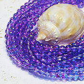 Материалы для творчества handmade. Livemaster - original item Beads 30 pcs round 6 mm Pink-blue two-tone. Handmade.