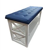 Для дома и интерьера handmade. Livemaster - original item Shoe rack, Bergen bench with seat (eco-leather blue). Handmade.
