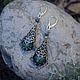 Earrings 'Paula' Green Seraphinit shvenzy silver 925. Earrings. Shard Noir - handmade jewelry. My Livemaster. Фото №4