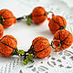 Bracelet of thread, 'Pumpkins', Bead bracelet, Shatura,  Фото №1