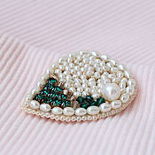Украшения handmade. Livemaster - original item Brooch pearl. Brooch Swarovski crystals. Embroidered brooch. Handmade.