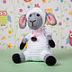 Soft toy Knitted Lamb with Bell Snowflake, Stuffed Toys, Moscow,  Фото №1