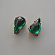 Vintage rhinestones 13h8 mm color Emerald, Rhinestones, Moscow,  Фото №1