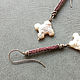 Pearl Cross Earrings (Silver, Copper) Wire wrap, Earrings, Sosnogorsk,  Фото №1